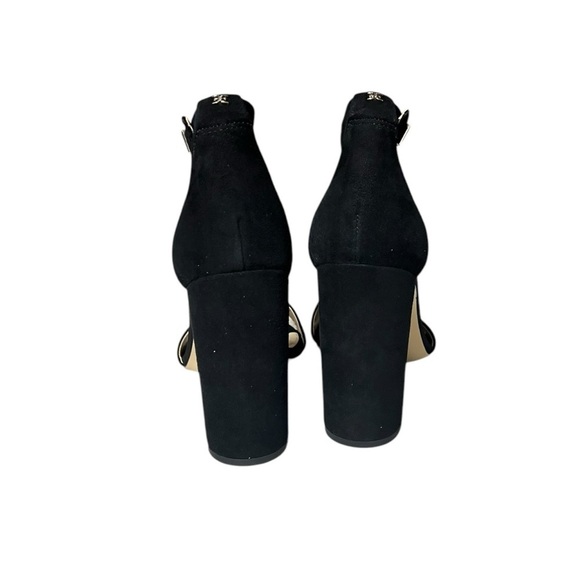 🌻NEW NWOT Sam Edelman Black Suede Leather "Yaro" Block Heel Sandals Size 10 - Picture 4 of 11
